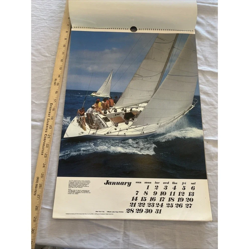 Vintage 1979 Sailing Wall Universe Calendar Eric Schweikardt 21